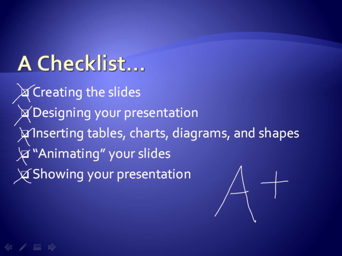 Figure 1-4: Draw on slides to add a little something to a presentation.